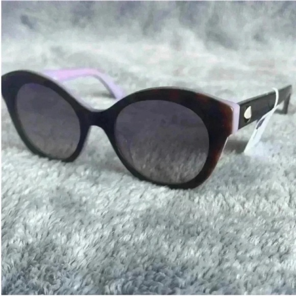 Kate Spade Karleigh 51mm Cat Eye Sunglasses in Havana/Plum NWT - Picture 3 of 7